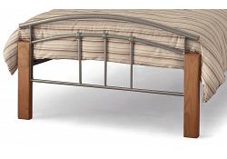 3ft Standard Single Silver Grey Metal & Wood Bed Frame 2